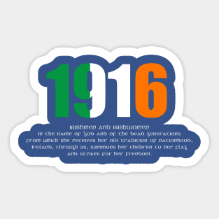 Ireland 1916 Proclamation Memorial Sticker